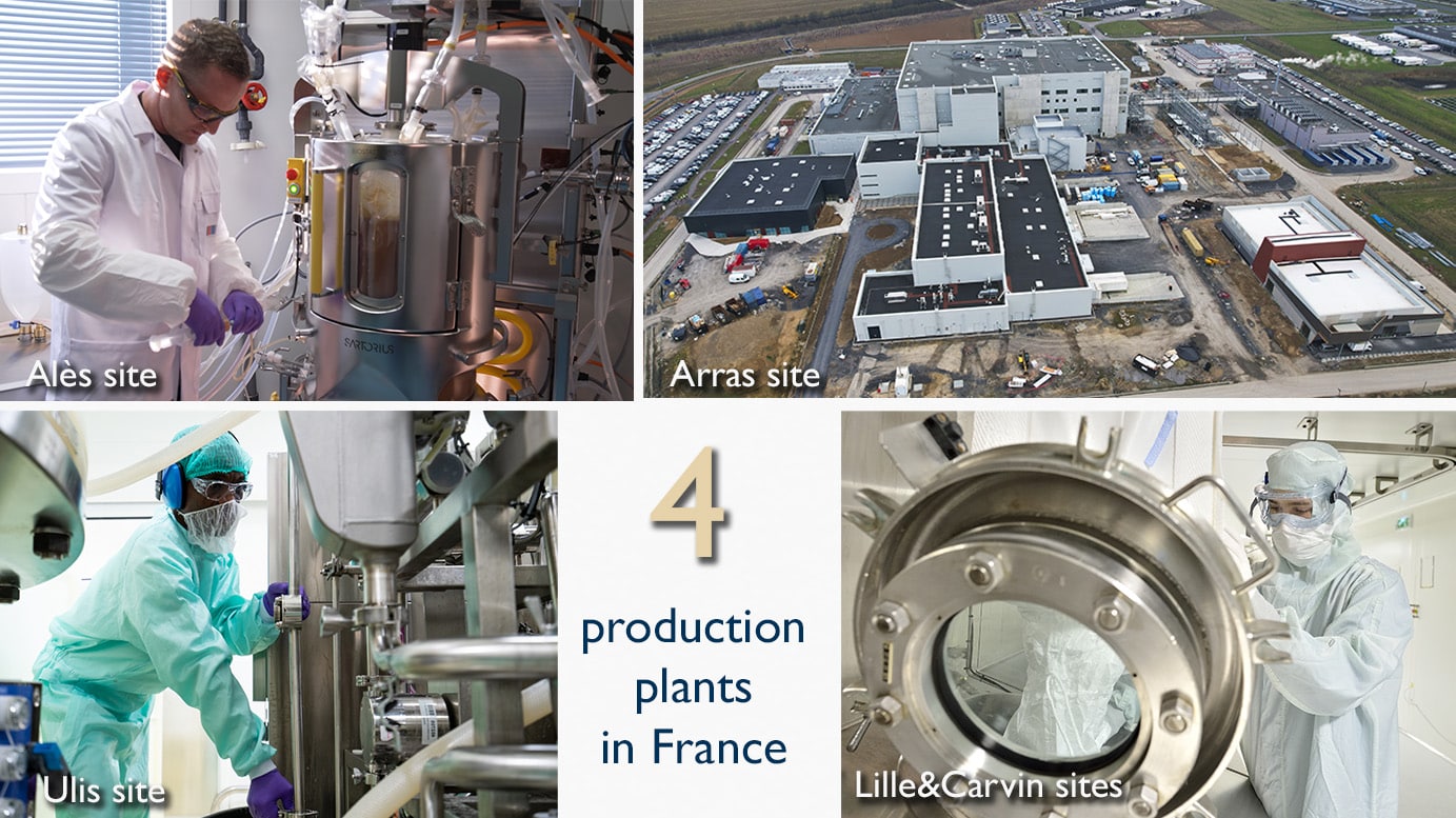 4 production plants in France : Alès site, Arras site, Ulis site and Lille&Carvin site