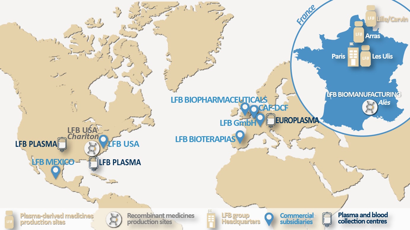 World map showing where LFB is located.